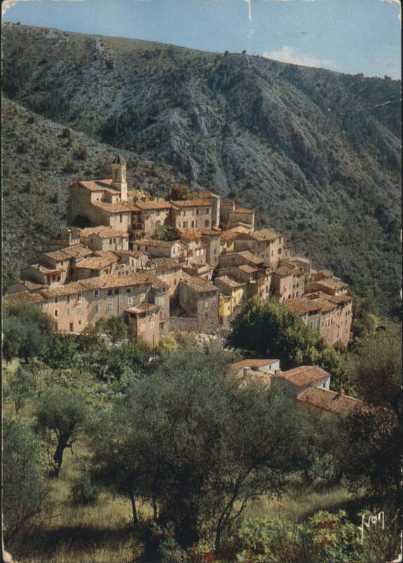 Peillon Village on Hillside, Alpes-Maritimes France
