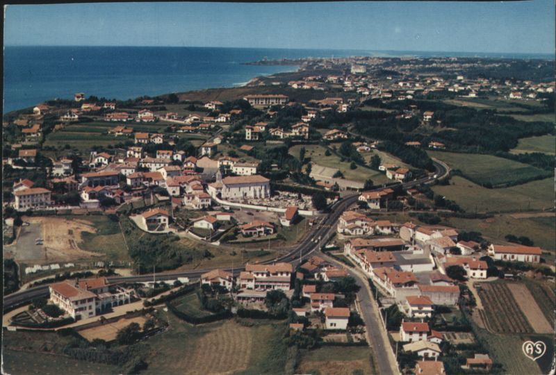 Aerial View of Biarritz and Bidart Coastline France