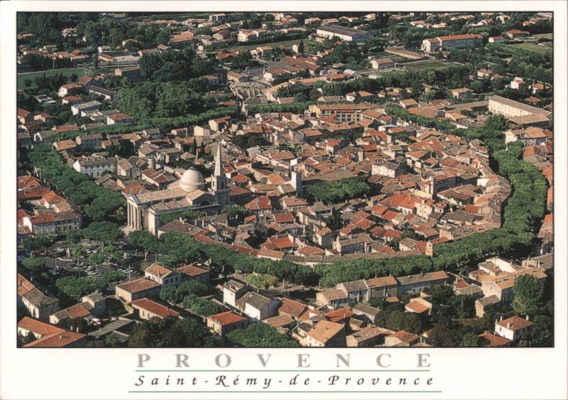 Saint-Rémy-de-Provence Aerial View with Circular Treeline France