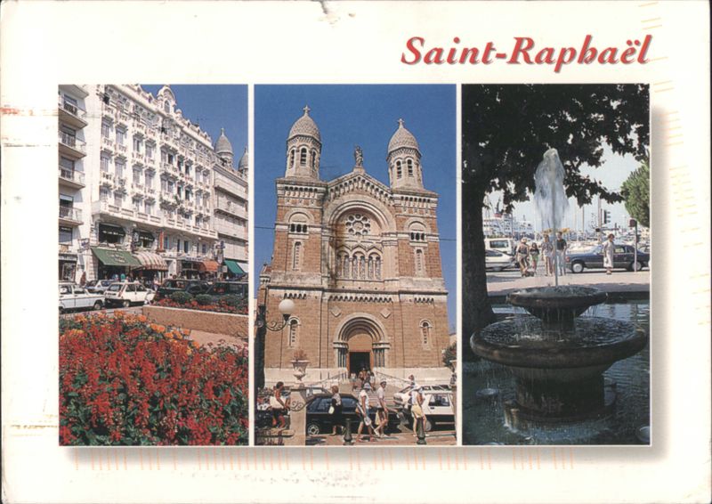 Saint-Raphaël - City Center, Cathedral, and Fountain France