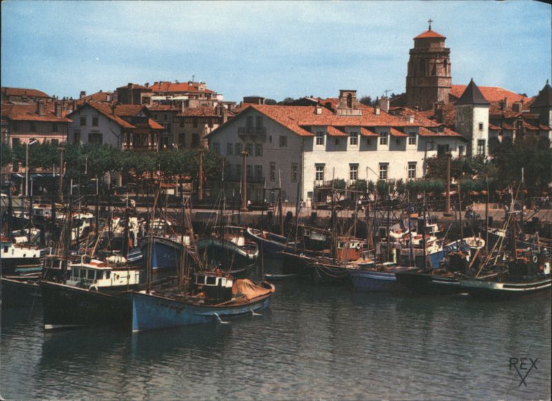 St. Jean de Luz Harbor and Church Tower France