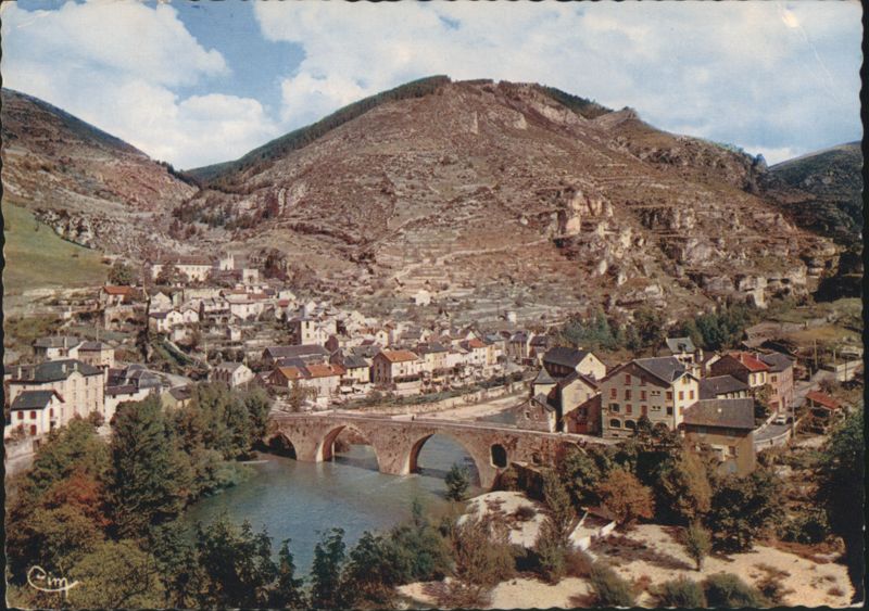 General View of Medieval Sainte-Enimie Village, Gorges du Tarn France