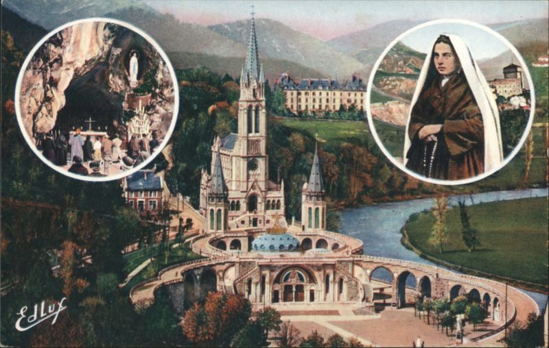 Lourdes Basilica, Grotto, and Saint Bernadette France
