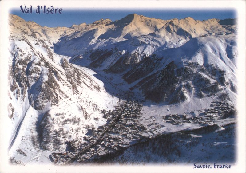 Val d'Isère, Savoie, France - Snowy Mountain Village View