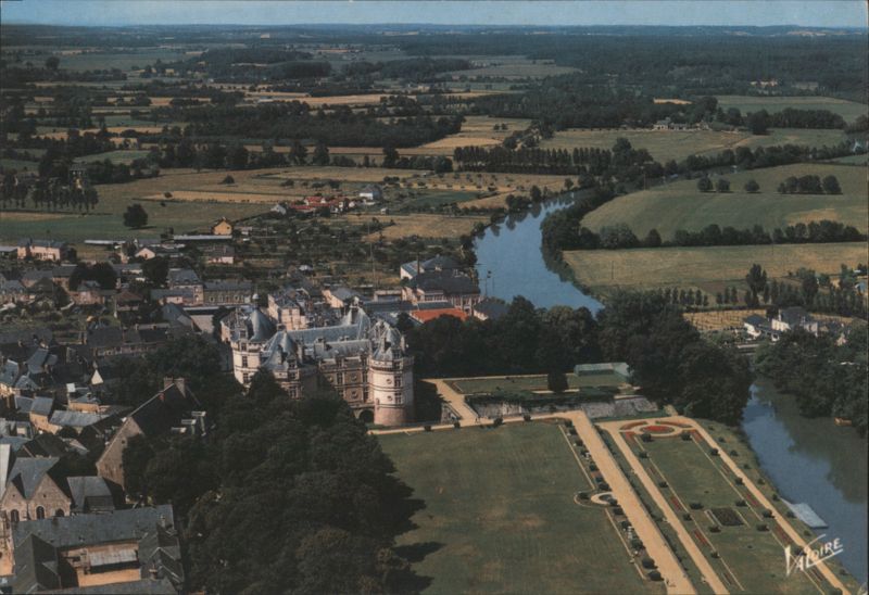 Château du Lude Aerial View, Francis I Facade, Loir River Le Lude France