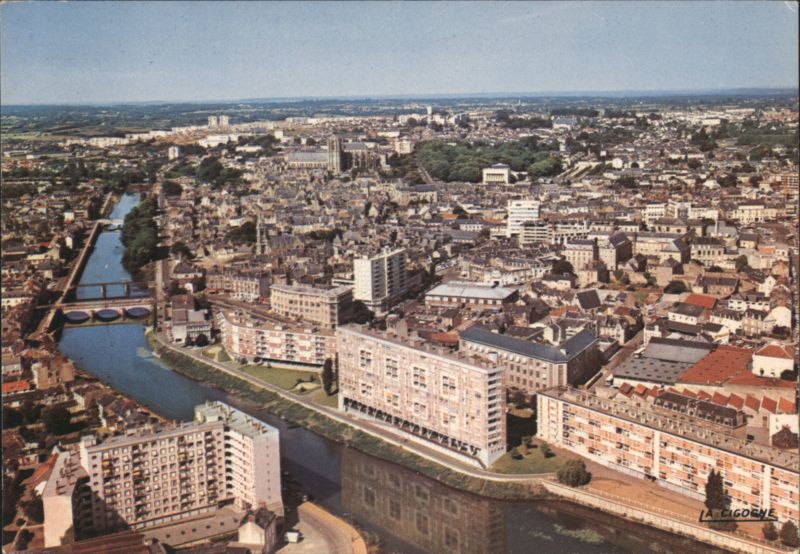 Aerial View of Le Mans with Sarthe River France R. Henrard