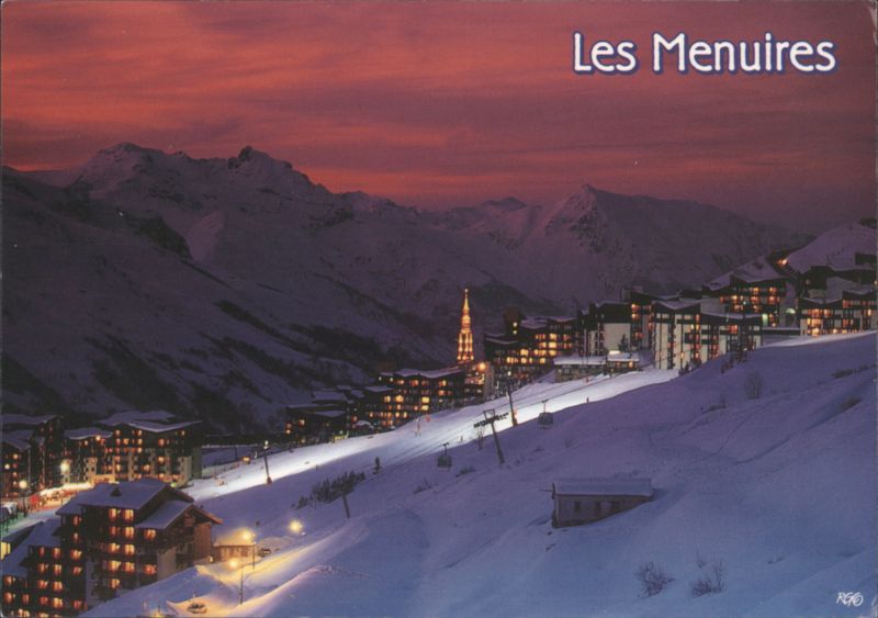 Les Menuires Ski Resort at Dusk France Olivier Cocard