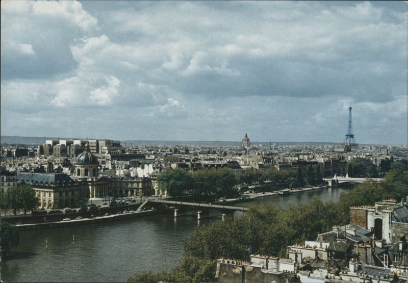 Paris Panorama on the Seine with Eiffel Tower France