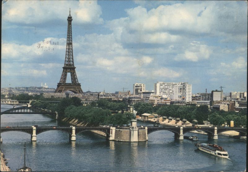 Eiffel Tower and Seine River with Bridges, Paris France