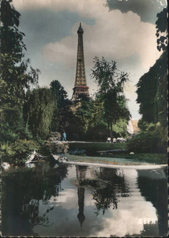 Eiffel Tower with Reflection in Pond, Paris France