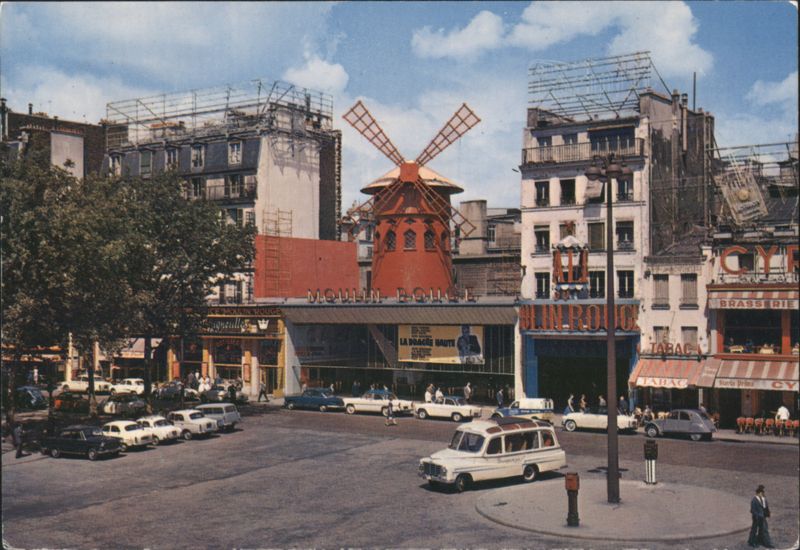 Moulin Rouge Cabaret & Street Scene, Paris, France