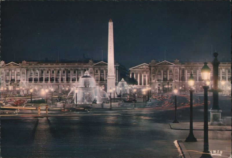 Illuminated Place de la Concorde, Paris France