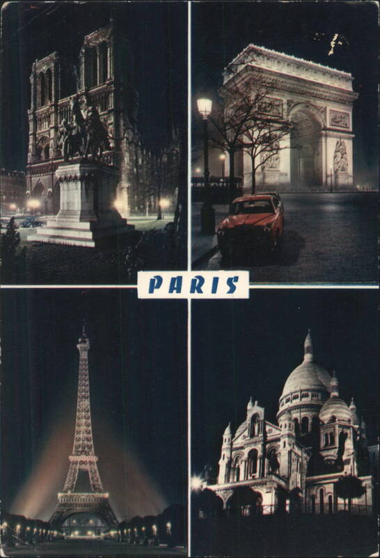 Paris Night Views: Notre-Dame, Arc de Triomphe, Eiffel Tower, Sacré-Cœur France