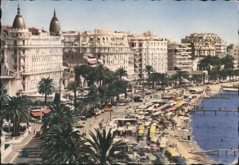 Hotels and Beach at La Croisette, Cannes France