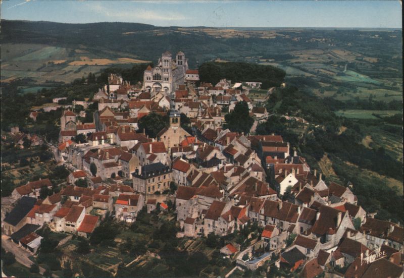Aerial View of Vézelay and Sainte-Madeleine Basilica France
