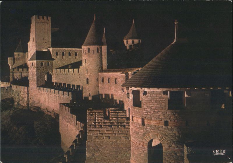 Carcassonne Citadel: Night View of Ramparts & Justice Tower France