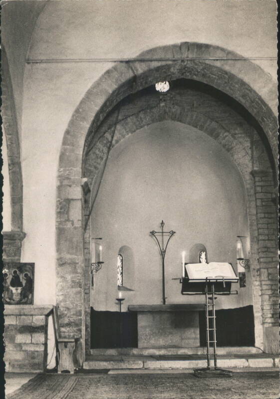 Taizé Church Interior with Altar and Arches France