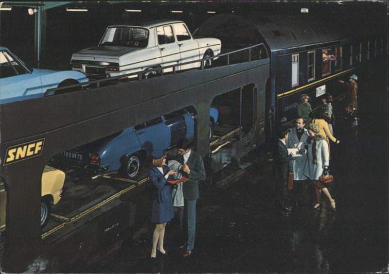 SNCF Train Autos Couchettes Car-Sleeper Express Loading