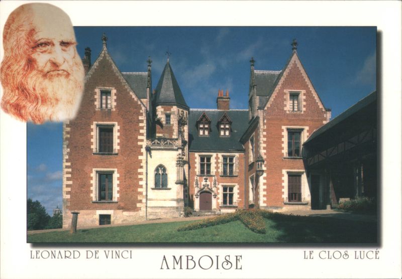 Le Clos Lucé Manor in Amboise with Leonardo da Vinci Portrait France