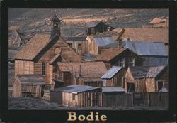 Bodie State Historic Park Church & Weathered Buildings Postcard