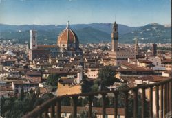 Florence Cityscape from Boboli Gardens with Duomo and Tower Postcard