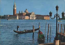 Gondola, San Giorgio Maggiore Basilica and Bell Tower, Venice Postcard