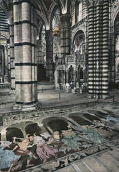 Siena Cathedral Interior with Pulpit and Mosaic Floor Postcard