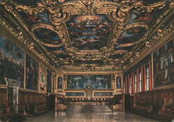 Palace of the Doges, Senate Hall, Venice, Italy Postcard