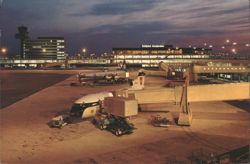 Schiphol Amsterdam Airport at Night Postcard
