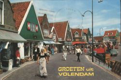 Volendam Village Street with Traditional Dutch Houses Postcard