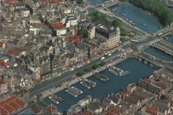 Aerial View of Damrak and Prins Hendrikkade, Amsterdam Postcard