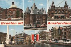 Multi-View of Amsterdam Landmarks Postcard