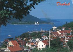 Drøbak Coastal View with Sailboats Postcard