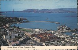 Aerial View of San Francisco Bay with Golden Gate Bridge Postcard