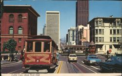 Cable Cars Atop Nob Hill - San Francisco Postcard