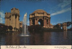 Palace of Fine Arts with Fountain and Lagoon Reflection Postcard