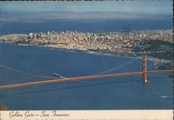 Aerial View of Golden Gate Bridge and San Francisco Postcard