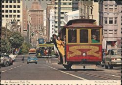 San Francisco Cable Cars on Van Ness Ave. Postcard