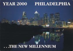 Philadelphia Skyline at Night, New Millennium Postcard