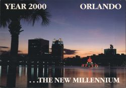 Orlando Skyline at Dusk, Lake Eola - The New Millennium Postcard