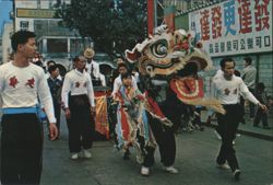 Lion Dance during Chinese New Year Celebration Postcard