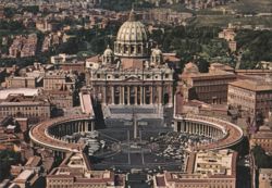 St. Peter's Basilica and Square, Aerial View Postcard