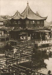 Huxinting Teahouse & Zigzag Bridge, Yuyuan Garden, Shanghai Postcard