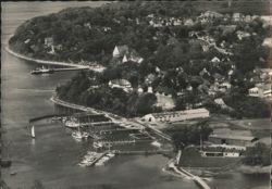Aerial View of Glücksburg Harbor and Coastal Town Postcard