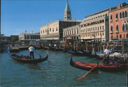 Venice: Gondolas on Canal, Doge's Palace & Campanile Postcard