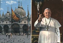 St. Mark's Basilica, Venice and Pope John XXIII Postcard