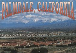 Palmdale, California Desert View with Snow-Capped Mountains Postcard