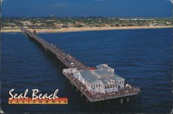 Seal Beach Pier and Ruby's Restaurant Postcard