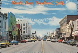 Main Street Woodland, CA Postcard