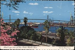 San Pedro Harbor Area with Vincent Thomas Bridge Postcard